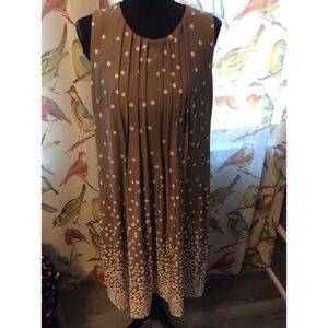 Polka Dot Sleeveless Dress Stretch Size XL Cover Pleated Front Size XL